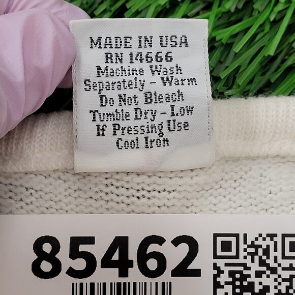 Vintage Ramstein-Varsity Sweater Womens Large 22x23 Ivory - Picture 7 of 12